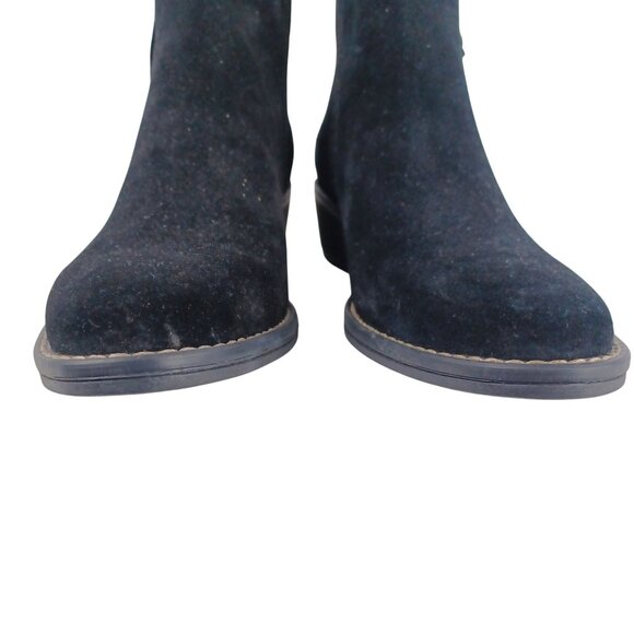 Booties Block Heel Side Zip Black Womens Size 7 White Mountain Suede Oval Toe - Picture 4 of 11